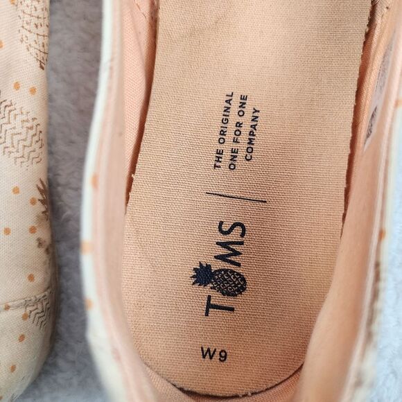 Toms Pineapple Alparagata Classic Slip On Flats Rose Gold Size 9 - Picture 3 of 10